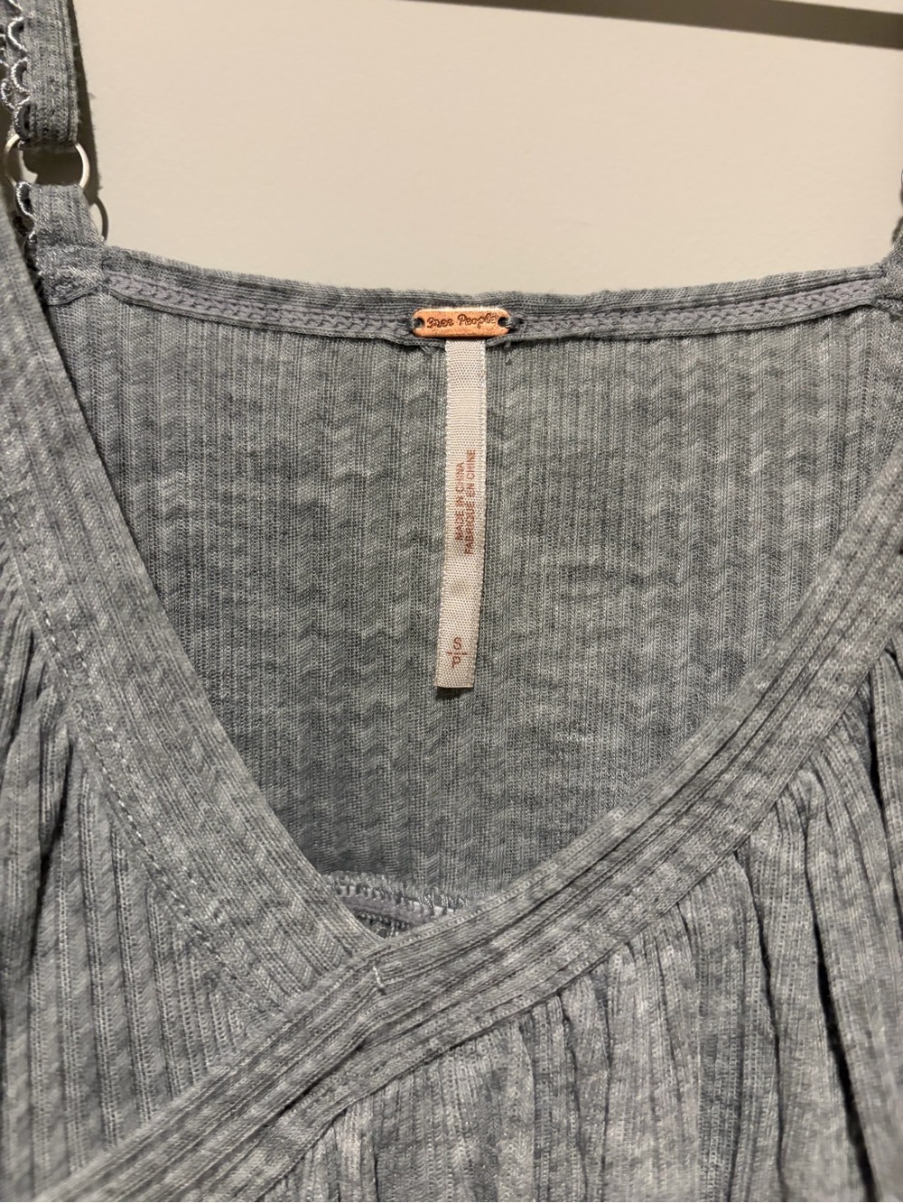 Free People Gray Ribbed Ruffle Camisole - Picture 2 of 2